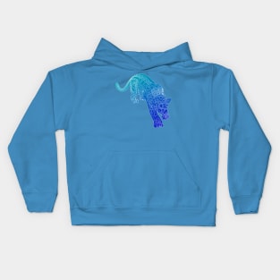 blue led bright cougar tiger cat ecopop Kids Hoodie